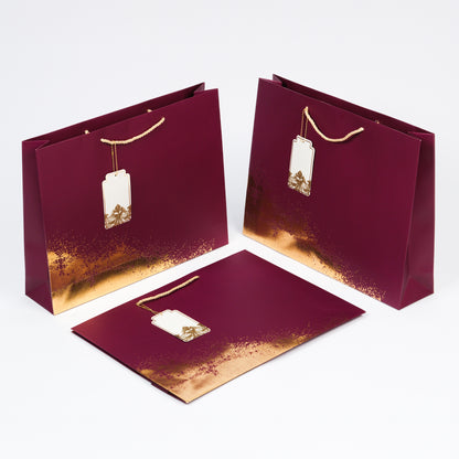 Golden Dust on Mulberry (Set of 5 Bags with 5 Gift Tags)