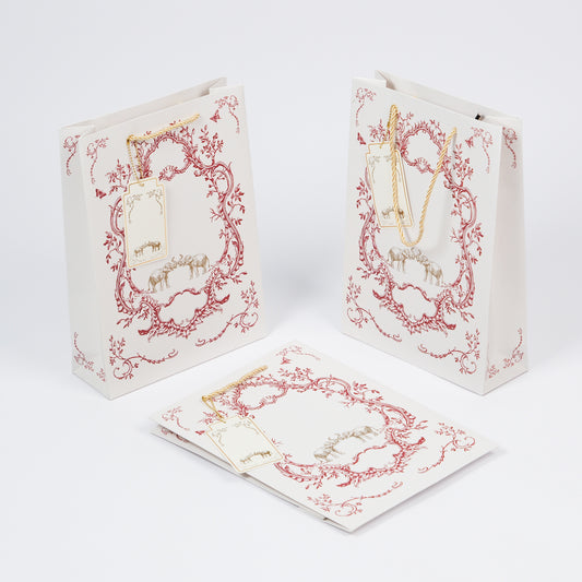 Crimson Royale Gift Bag (Set of 5 Paper Bags with 5 Gift Tags)