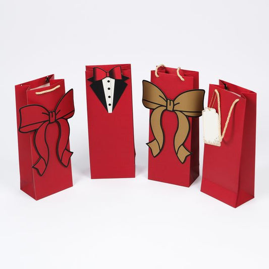 Ruby Red Wine Bag (Set of 5 Paper Bags with 5 Gift Tags)