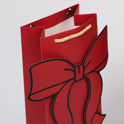 Ruby Red Wine Bag (Set of 5 Paper Bags with 5 Gift Tags)