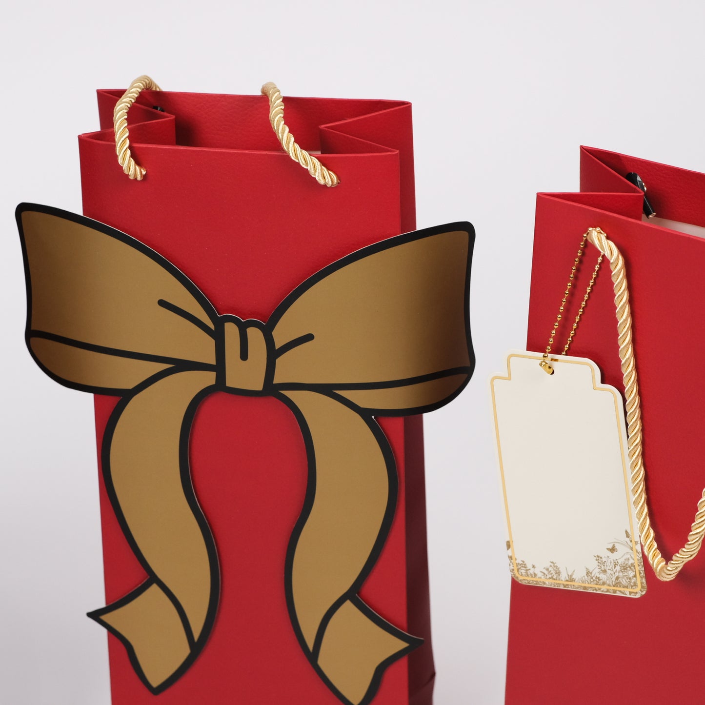 Ruby Red Wine Bag (Set of 5 Paper Bags with 5 Gift Tags)