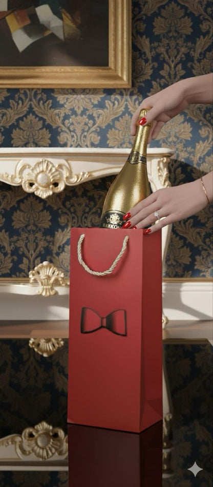 Ruby Red Wine Bag (Set of 5 Paper Bags with 5 Gift Tags)